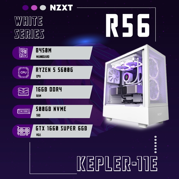 PC ST-KEPLER-11E R56 (Ryzen 5 5600G, GTX 1660 SUPER OC 6GB, Ram 16GB DDR4, SSD 500G, 550W)