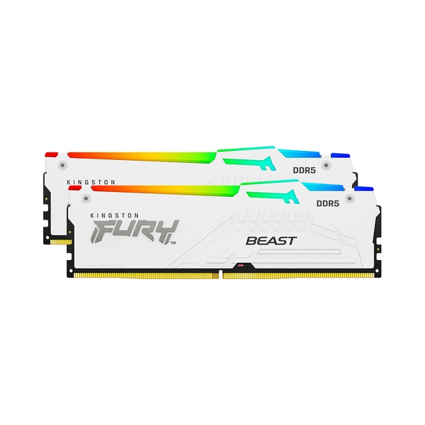 RAM PC Kingston Fury Beast White RGB 32GB 6000MHz DDR5 (2x16GB) KF560C30BWAK2-32