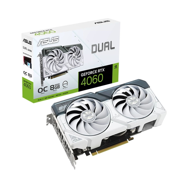 VGA Asus Dual GeForce RTX 4060 White OC Edition 8GB GDDR6 DUAL-RTX4060-O8G-WHITE