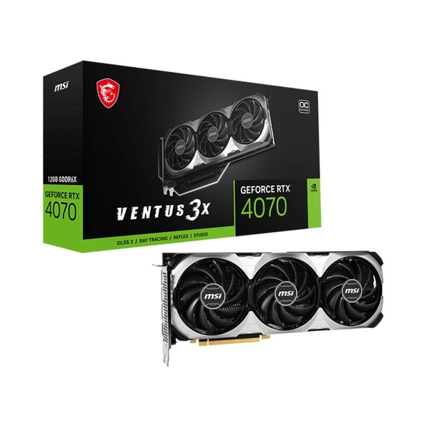VGA MSI GeForce RTX 4070 VENTUS 3X E1 12G OC GDDR6X RTX-4070-VENTUS-3X-E1-12G-OC