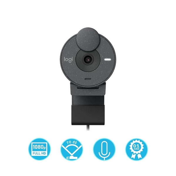 Webcam máy tính Logitech Brio 300 Graphite 960-001437