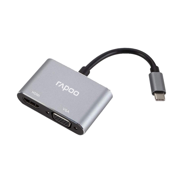 Bộ chia/HUB USB Rapoo Type-C sang HDMI và VGA XD10V