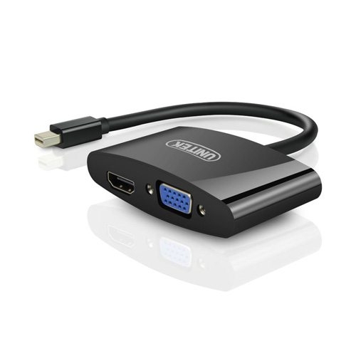 Cáp chuyển đổi Mini Displayport to Vga-HDMI Unitek Y-6328BK