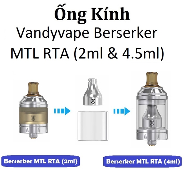 Ống Kính Thủy Tinh Cho Buồng Đốt Vandyvape Berserker MTL RTA (2ml & 4.5ml)