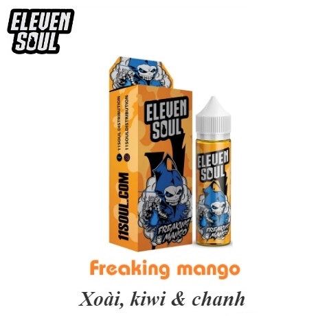 Tinh Dầu Vape Eleven Soul (60ml) - (Freaking Mango - Xoài, Kiwi & Chanh tươi)