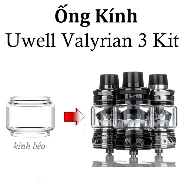 Ống Kính Thủy Tinh Cho Buồng Đốt Uwell Valyrian 3 Tank