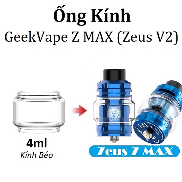 Ống Kính Thủy Tinh Cho Buồng Đốt Geekvape Z Max Tank ( Zeus V2 )