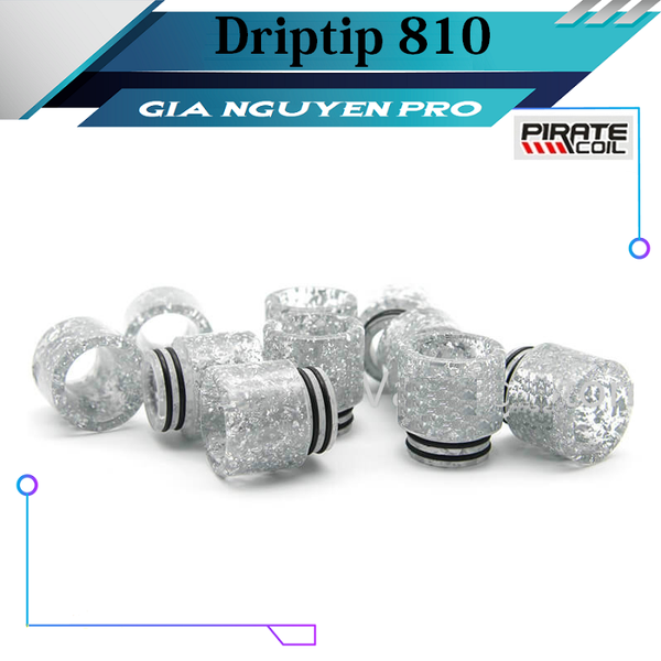 Đầu Driptip 810 PIRATE-COIL Resin Nhũ Siêu Đẹp (18mm x 16mm) #0830