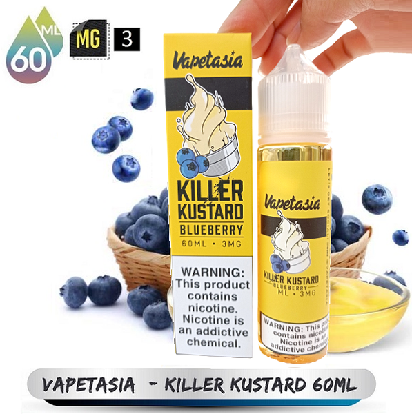 Tinh Dầu VAPETASIA Killer Kustanrd (3mg / 60ml) - Blueberry