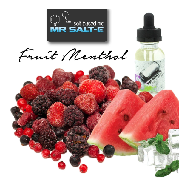 Tinh Dầu Vape Salt Nic MR.SALT-E (45mg / 30ml) - (#3 Fruit Menthol - Dâu tây, Dưa hấu, Việt quất, Mâm xôi & Bạc hà)