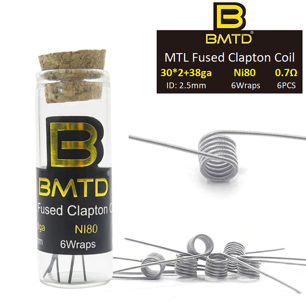 ⚡️30Ga*2+38Ga⚡️ Ni80 Coil MTL Fused Clapton (0.7Ω) _ Dây dẫn nhiệt DIY, build coil, trở