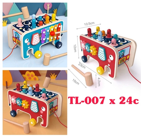 Đập chuột + đàn gỗ hình voi TL-007