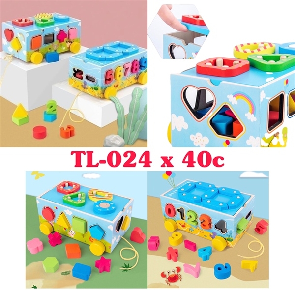 Hộp học các hình khối - số bằng gỗ TL-024