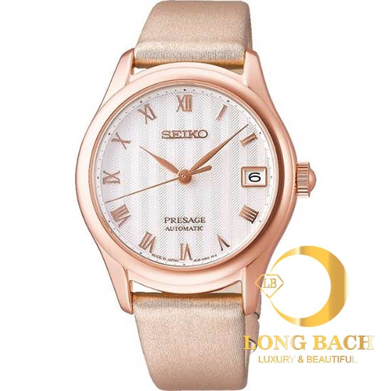 ĐỒNG HỒ NỮ SEIKO PRESAGE SRRY048 MÁY CƠ DÂY DA HỒNG TRẺ TRUNG NỮ TÍNH Long  Bach đồng hồ sang trọng