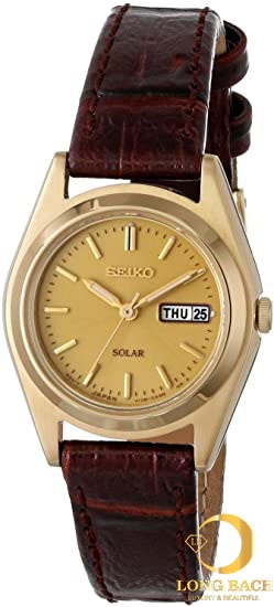 ĐỒNG HỒ NỮ SEIKO SUT120 PIN NĂNG LƯỢNG MẶT TRỜI MẶT SỐ VÀNG Long Bach đồng  hồ sang trọng