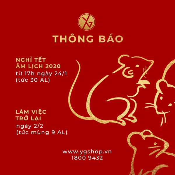 THÔNG BÁO LỊCH NGHỈ TẾT NGUYÊN ĐÁN 2020