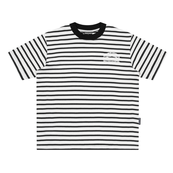 SCRIPT LOGO STRIPED BOXY T-SHIRT - góc nhìn khác