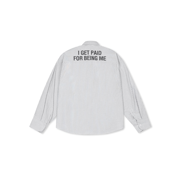 STRIPE LONG-SLEEVE SLOGAN SHIRT - góc nhìn khác