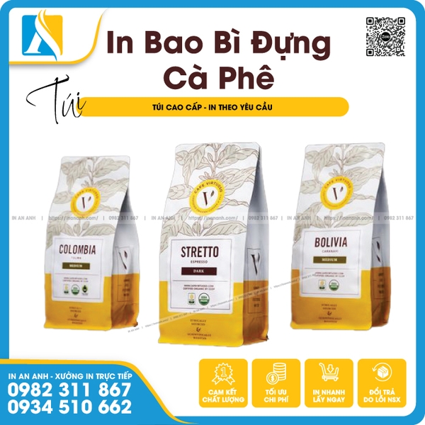 In bao bì đựng cà phê cho các doanh nghiệp cung ứng bột cà phê