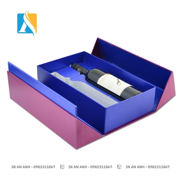 Hộp carton lạnh có bản lề chắc chắn, thích hợp cho rượu và quà tặng cao cấp