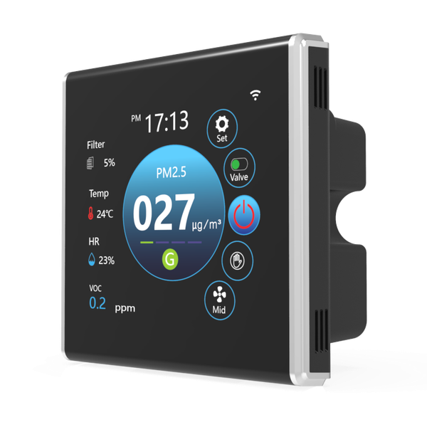 Điều khiển thông minh MIA-9G (AC) - LCD màu - 3 tốc độ Nhiệt độ độ ẩm CO2 PM2.5 VOC WIFI