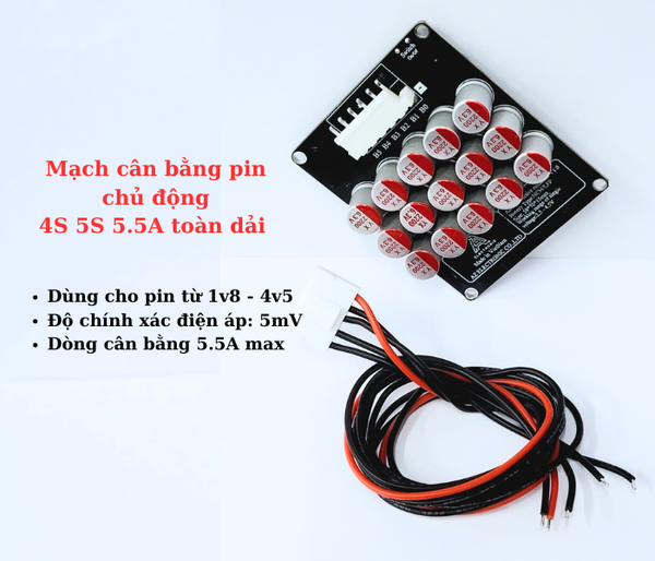 Mạch cân bằng pin chủ động 4S 5S 5.5A toàn dải  G2-C8 1.5%