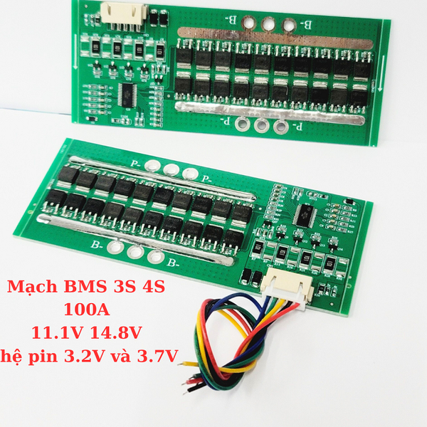 Mạch BMS 3S 4S 100A pin 3.2V (20 FET Ver 03) sạc xả quản lí cell pin, bảo vệ chống chập tải,ngắt quá, quá áp nhiệt sạc xả chung G2-B12