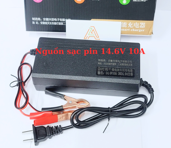 Bộ sạc pin sắt LiFePO4, sạc pin lithium 4S 14.6V 10A Kẹp Đỏ Đen Loại ( có quạt ) G6-T3 (G3)