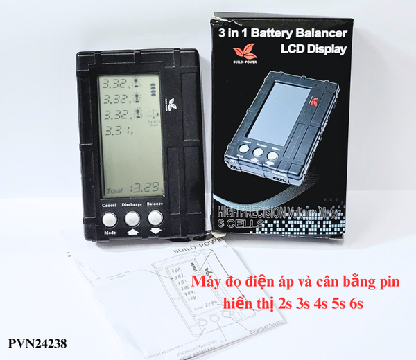 Máy đo điện áp và cân bằng pin 2s 3s 4s 5s 6s màn LCD chưa kèm dây cân bằng G7-T4 1.5%