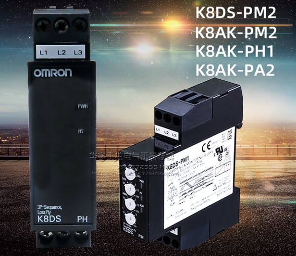 Rơle bảo vệ thứ tự pha Omron chính hãng  K8AK-PA2 380-480VAC