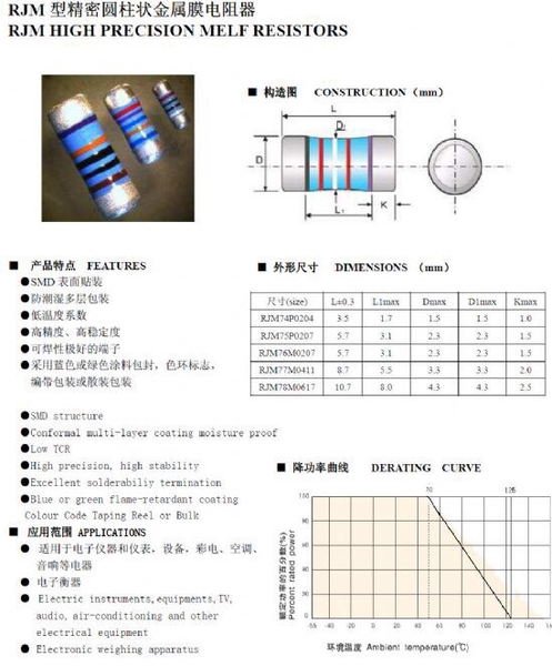 Điện trở trụ SMD  RJM75P0207F2T6R80 6.8R 0207 1%