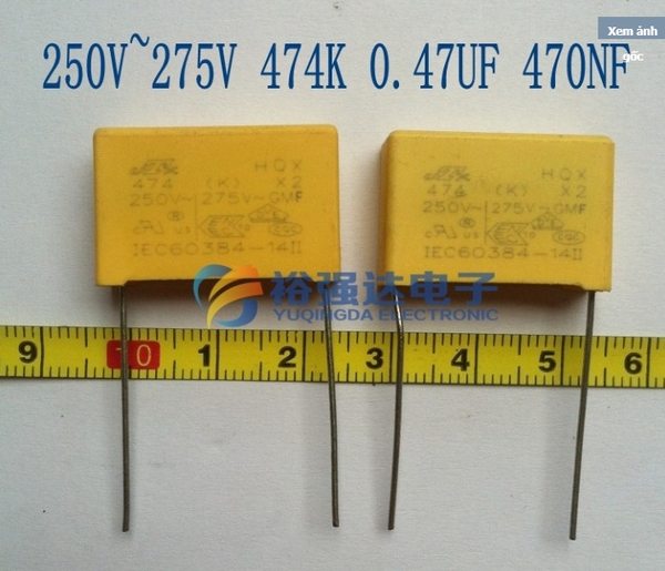 Tụ 474 250V 474K 250V ~ 275V 474K 0,47UF 470NF khoảng cách chân 22MM