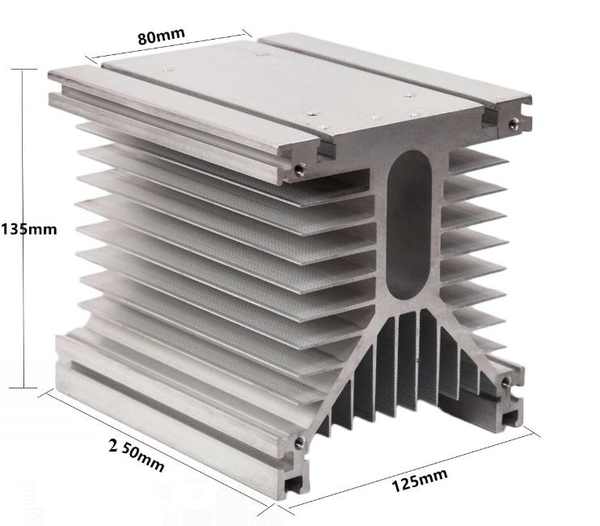Bộ đế tản nhiệt rơ le trạng thái rắn ba pha Delixi SRQ-Y-250 * 125 * 135
