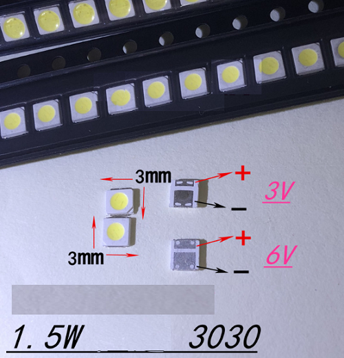 LED 3030 3V / 6V 1,5W