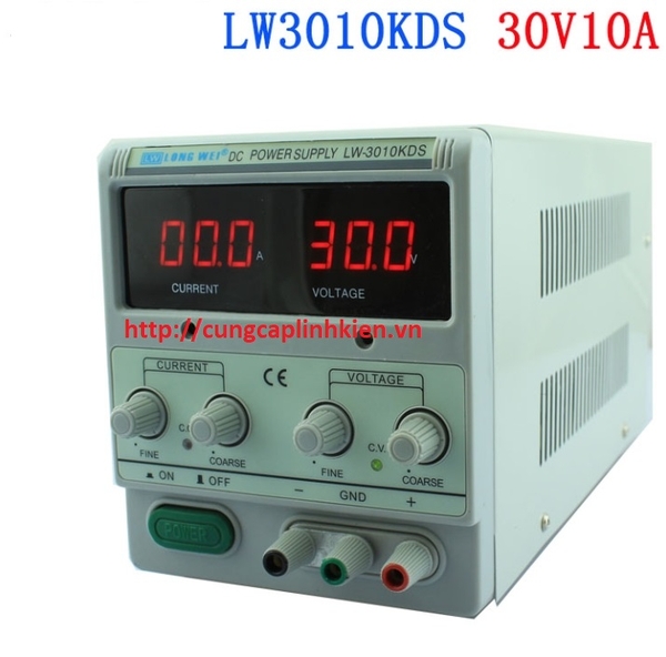 Bộ cấp nguồn, bộ nguồn chỉnh áp 0-30V 10A Long Wei LW3010KDS G2-T5  TU3