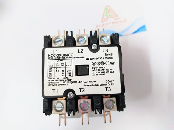 HLC-3XU04CG(3P/40A/208-240VAC) DEFINITE PURPOSE CONTACTOR