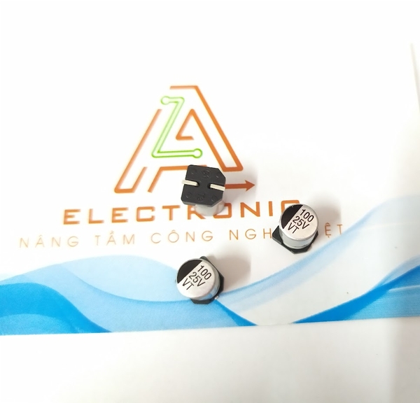 Tụ SMD 100uf 25v kt 6.3x7.7mm