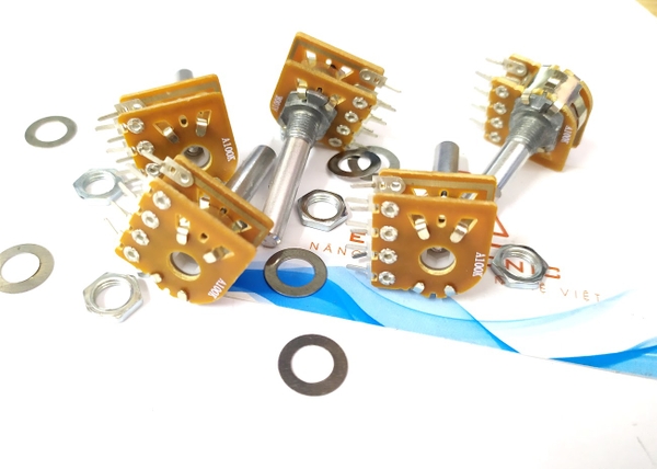 Chiết áp kép 148 loại A100K chiều dài tay cầm 30MM nửa tay cầm 8 chân RK-63