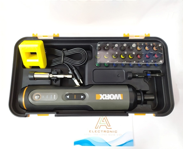 Tua vít điện, dụng cụ vặn vít cầm tay Worx WX240.1 kèm 26 đầu thay thế 1.5%