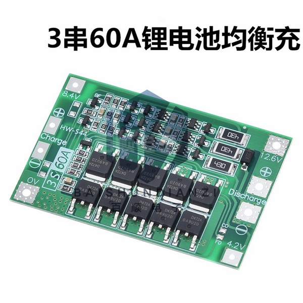 Mạch sạc cân bằng và bảo vệ pin Lithium 3S 60A