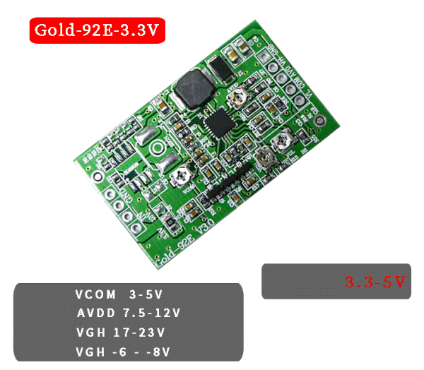 Gold-92E Độ nguồn cho TCON VGL VGH VCOM AVDD điện áp đầu vào 3,3V 5V module màn hình LCD