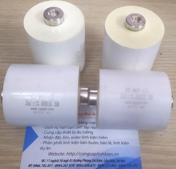 Tụ lọc tần số cao MKP-LS 30UF800V50A đường kính 48mm * chiều dài 50mm