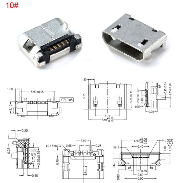 Cổng MICRO USB 5P DIP | Cửa hàng thiết bị - Linh kiện điện tử A to Z