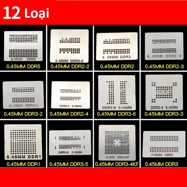 Lới thép stencil BGA Bộ lưới làm chân BGA 12 kiểu chân BGA