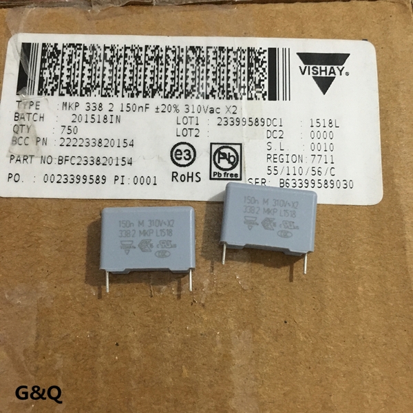 Tụ VISHAY MKP X2 338 2 150nF 0,15UF 154 310VAC RK-156