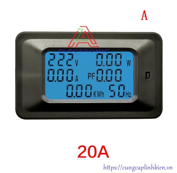 Đồng hồ đo điện 220V 20A , hiển thị 6 thông số G2-0