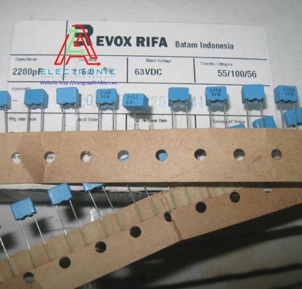 Tụ EVOX RIFA 63V 2200P 2N2 222 5% 5mm