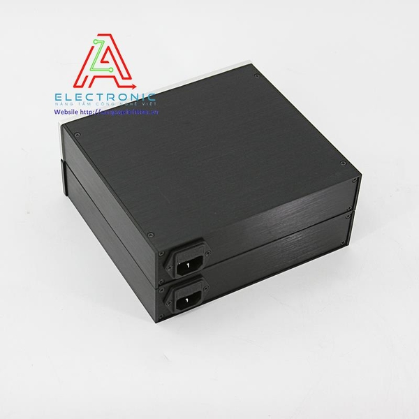 Vỏ hộp nhôm DIY BRZHiFi 2204 210x46x191mm thân đen