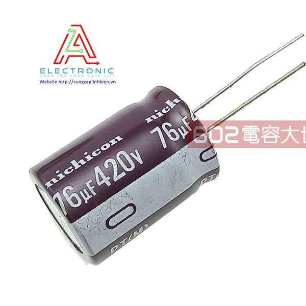 Tụ Nichicon 420v76uf 18 * 25mm ( giá cho 10c)