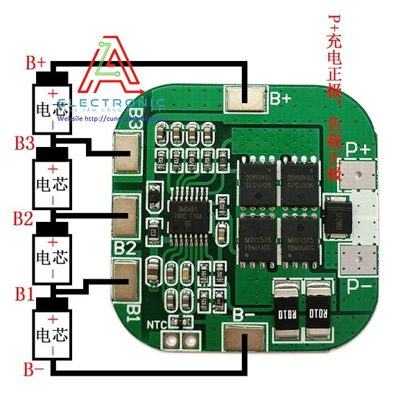 Mạch sạc pin 4S bảo vệ và cân bằng cell pin 18650 20A cell pin li-ion ...